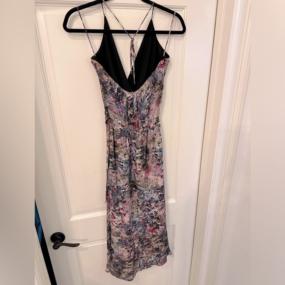 Haute Hippie 100% silk floral abstract midi high low dress - Picture 6 of 10